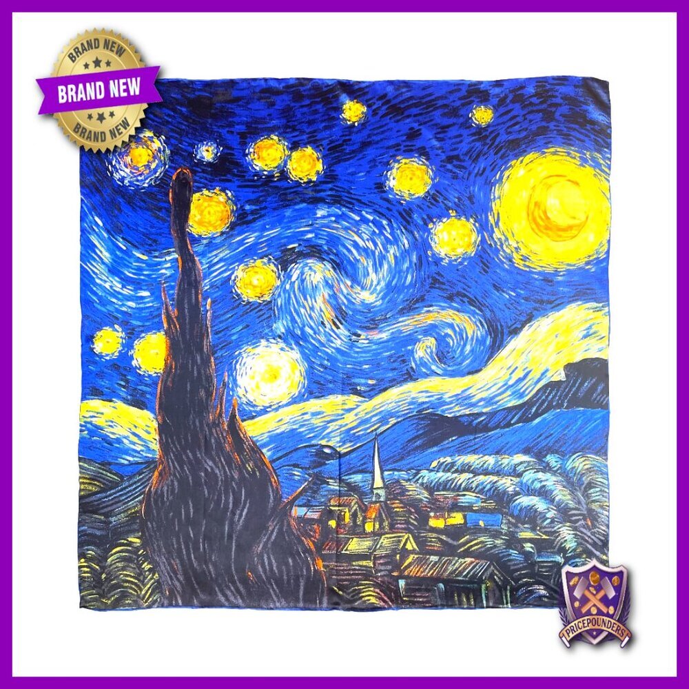 100% Mulberry Silk Scarf Square Long Shawl Wrap Artist Collection Gift